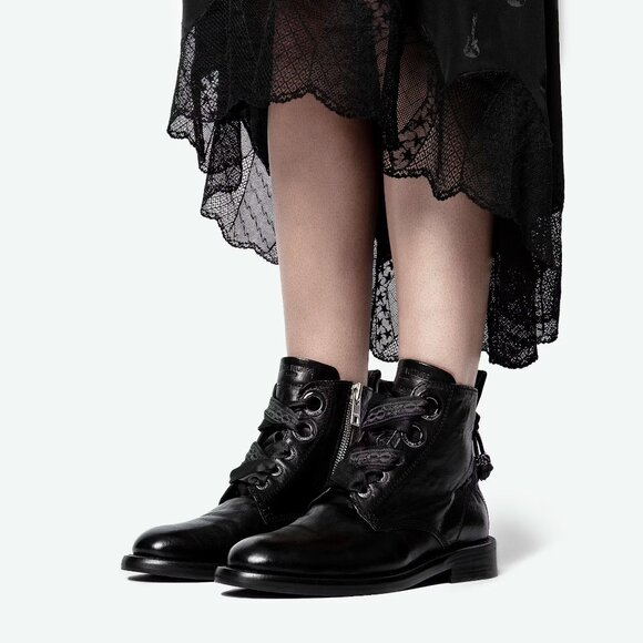 NEW Zadig & Voltaire Laureen Roma Black Leather Boots. EU 39 = US 8.5 - Picture 1 of 7